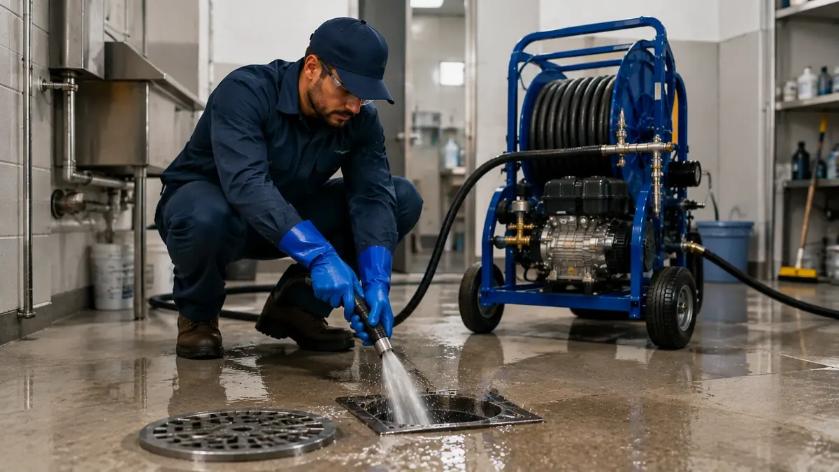 Floor Drain Hydro Jet Cleaning in Gonzales