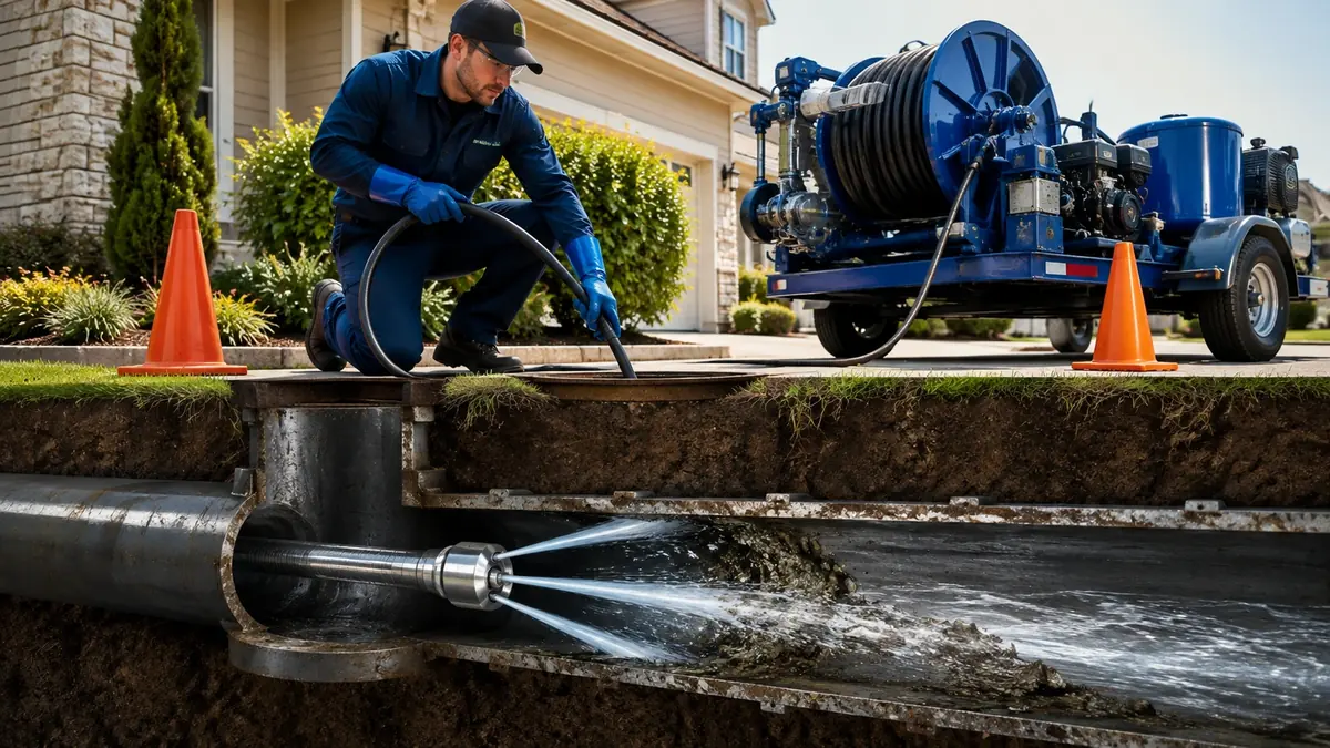 Main Sewer Line Hydro Jet Cleaning in Gonzales