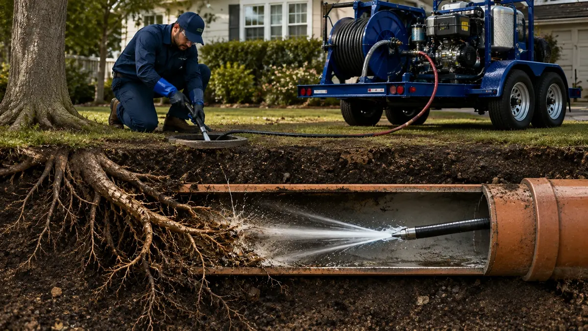 Tree Root Removal with Hydro Jetting in Gonzales